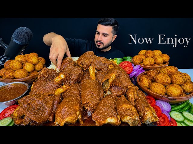 Huge Mutton Curry + Spicy Eggs Mukbang 🤤 Desi Food Lover’s Dream | ASMR