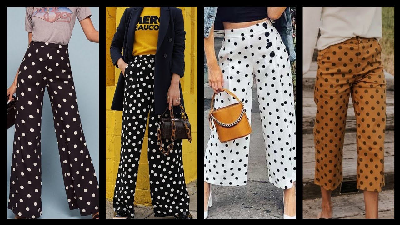 most beautiful and stylish polka dot pants and trousers design and ideas to  wear tops 