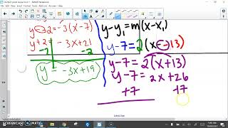 point slope form notes VIDEO