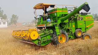 Malkit 997 Combine Harvester Wheat Harvesting | Mahindra 475 di Wheat Load Trolley