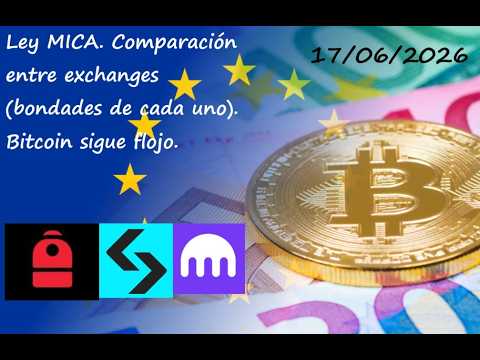 Ley MICA. Comparación entre exchanges (bondades de cada uno). Bitcoin sigue flojo.
