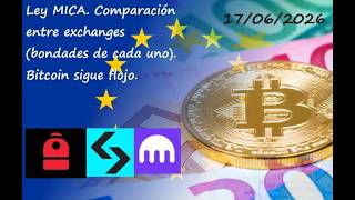 Ley MICA. Comparación entre exchanges (bondades de cada uno). Bitcoin sigue flojo.