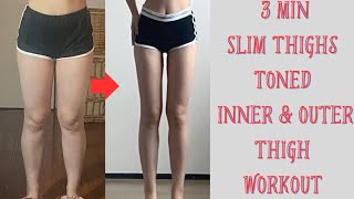 3 MIN Slim Thighs Workout // Toned Inner & Outer Thighs ~ Get Slim & Straight Legs #legsworkout #fyp