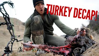 TURKEY DECAP WITH A BOW! WARNING GRAPHIC! | Bowmar Bowhunting |
