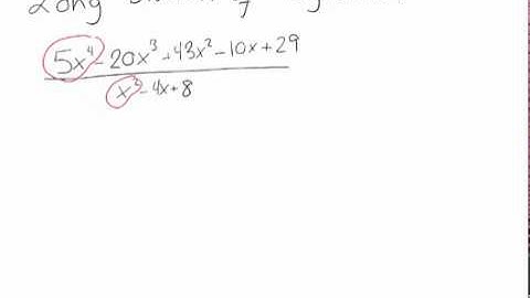 Long Division of Polynomials