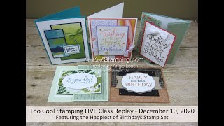 Too Cool Stamping LIVE Class Replay: Happiest of Birthdays
