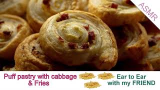 Mukbang with my FRIEND! Puff Pastry & Fries Eating l Binaural ASMR