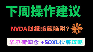 【美股总结】下周操作建议：必看！NVDA英伟达财报陷阱！华尔街密集调仓，SOXL抄底买卖攻略！TSLA亏损要割肉呢！年底最后一波交易准备死磕TSLL/SOXL！MU #BTC #qqq #NVDA