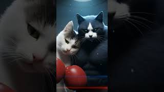 Two cats do battle in the boxing arena at the ‘bad cat parade’ #catshorts #catsofyoutube