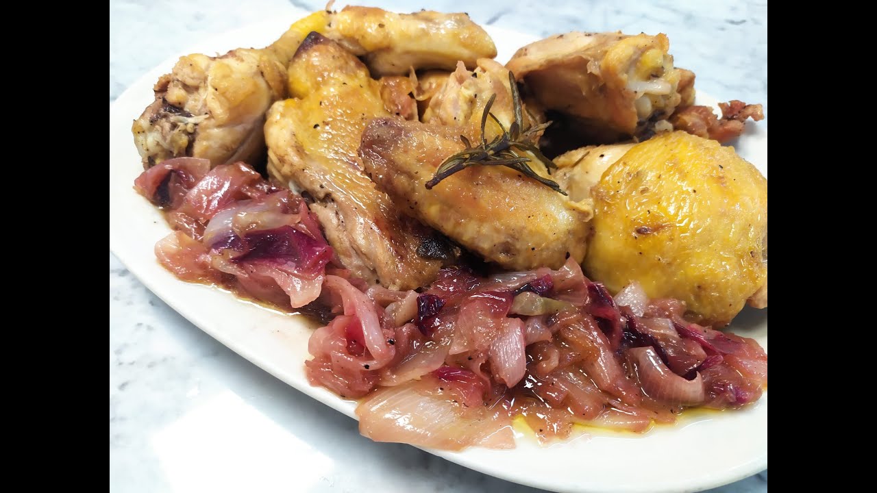 POLLO ALLA BIRRA con cipolle caramellate