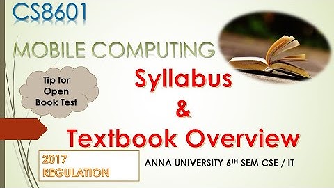 CS8601 MOBILE COMPUTING | MC | OPEN BOOK TEST REVIEW