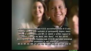 2000 Staples Coach of the Week Commercial -Win $5,000 in School Supplies & Visit from NFL Head Coach