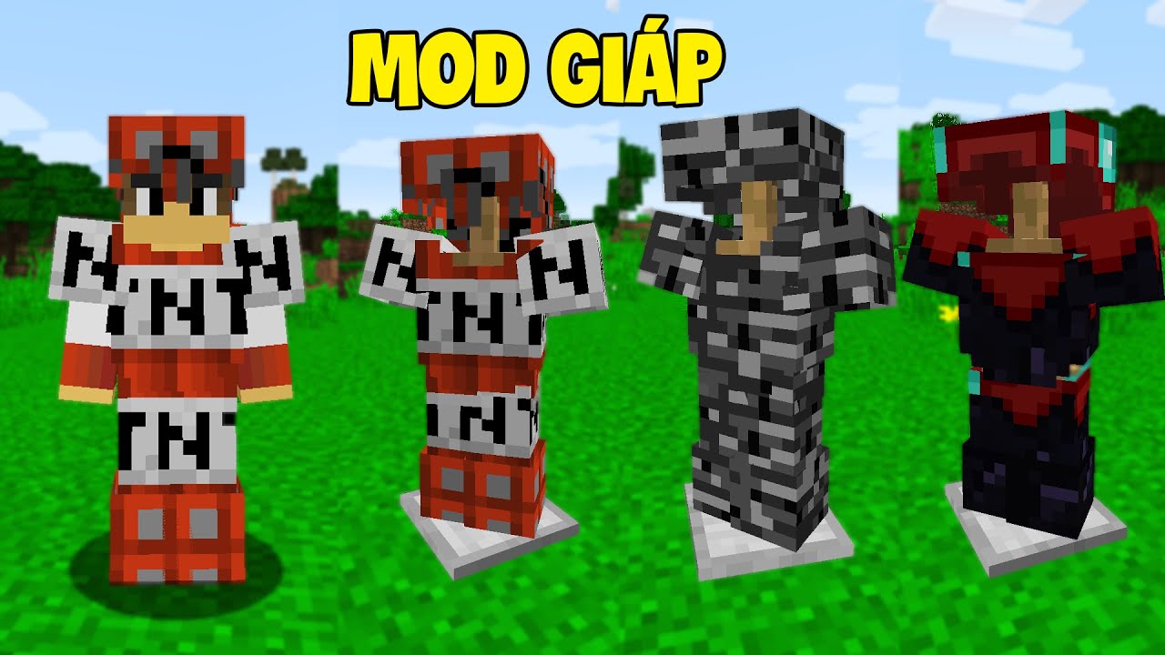 MINECRAFT Mod Áo Giáp Mạnh Nhất, Giáp TNT, Giáp Bedrock, Giáp Xương ...