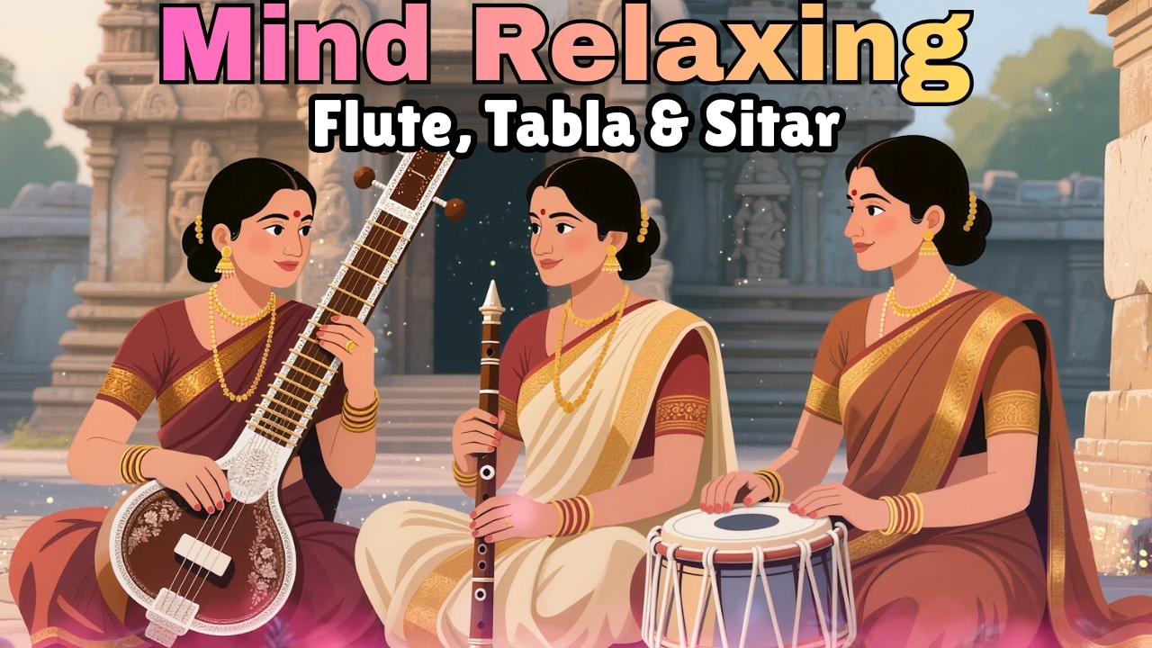 Flute with Tabla & Sitar | Calm, Peaceful Indian Instrumental 