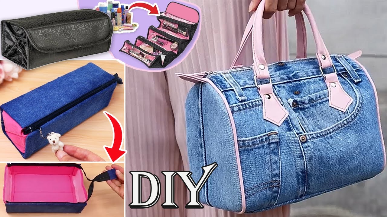 ♥ FANTASTIC DIY POUCH & ORGANIZER BAG TUTORIAL STEP BY STEP ~ Old Jeans ...