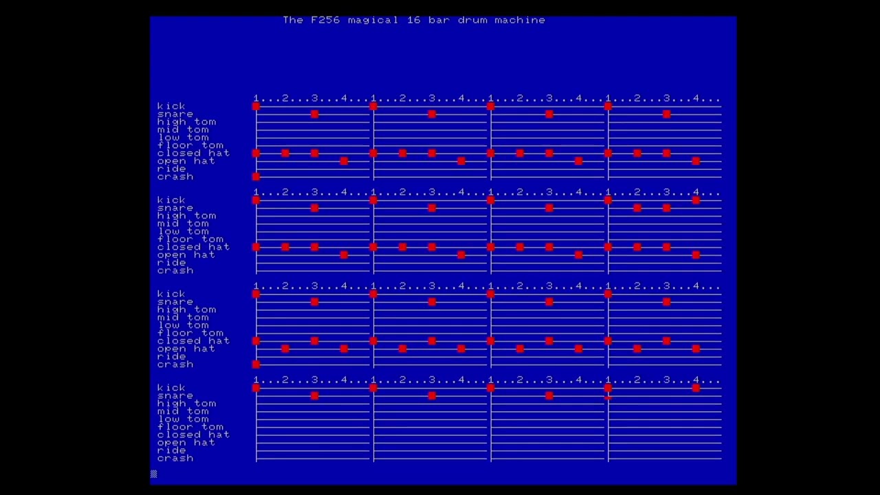 f256 SuperBASIC simple drum machine