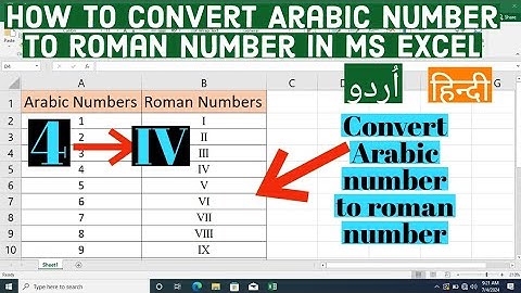 How to convert Arabic Number to Roman in Ms Excel | Change Arabic Number to Roman number in Excel