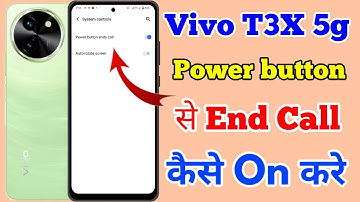 Vivo T3X 5g Power Button End Call Setting Kaise On Kare // How To Power Button End Call In Vivo T3X