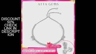 ATTAGEMS Butterfly Moissanite Diamond Bracelet D VVS1 for Women 925 Sterling Silver Adjustable Hand