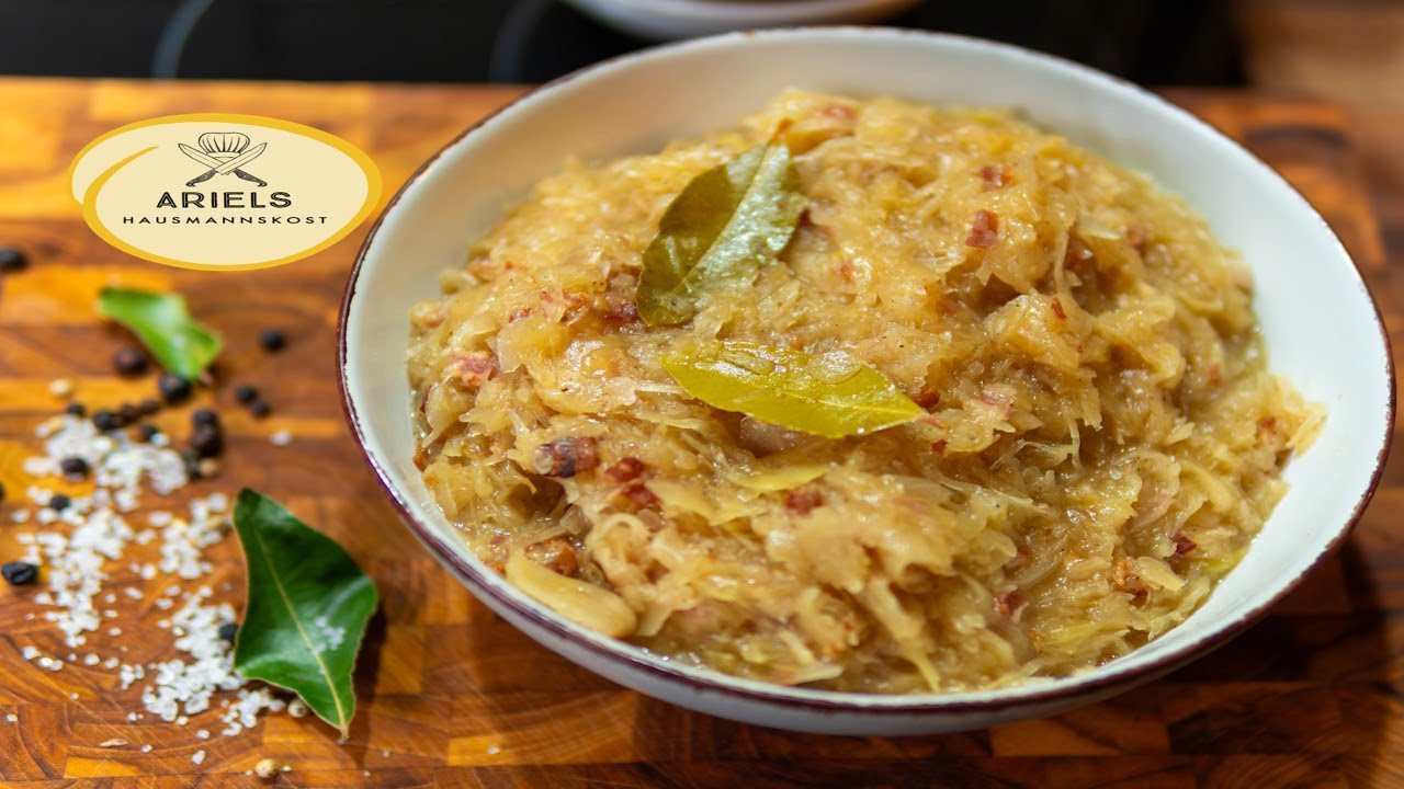 Sauerkraut kochen mit Speck wie bei Oma, Hausmannskost,