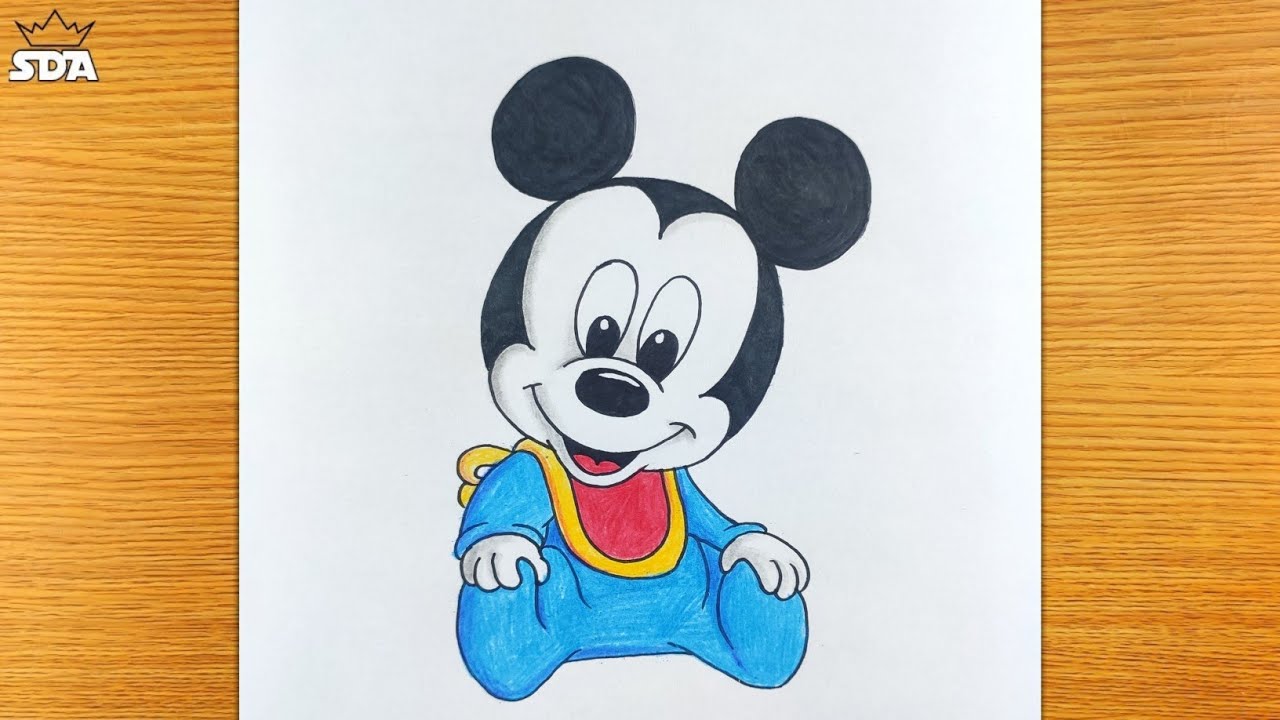 Mickey Mouse Disney Cartoon Art Colour Pencil Drawing High Quality Signed  A4 Print frame Not Included - Etsy