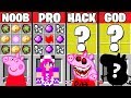 Minecraft Battle: PEPPA CRAFTING CHALLENGE ~ NOOB vs PRO vs HACKER vs GOD - Minecraft Animation