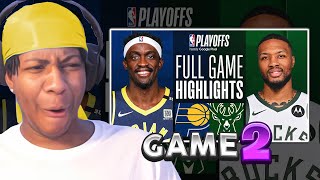 Lvgit Reacts To #6 PACERS at #3 BUCKS | FULL GAME 2 HIGHLIGHTS | April 23, 2024