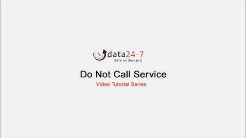 Data24-7 Do-Not-Call Service