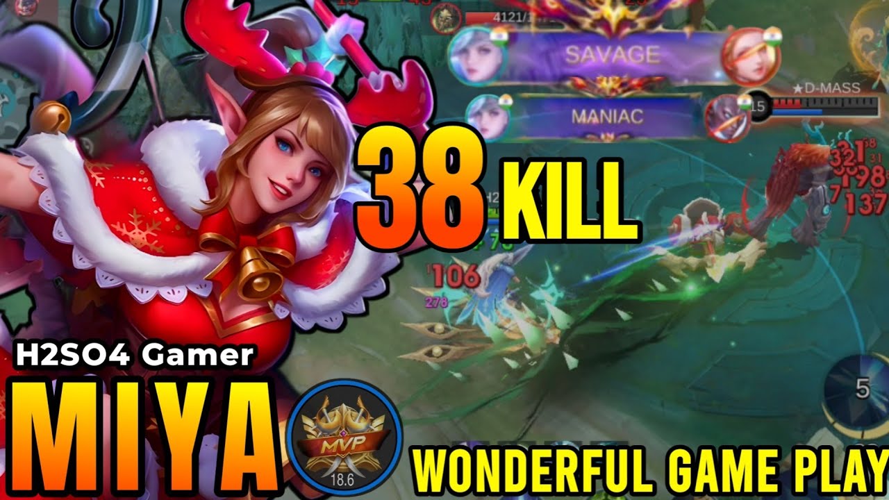 38 KILLS MIYA 😱 Insane Savage Gameplay | Full Match Carry | MLBB