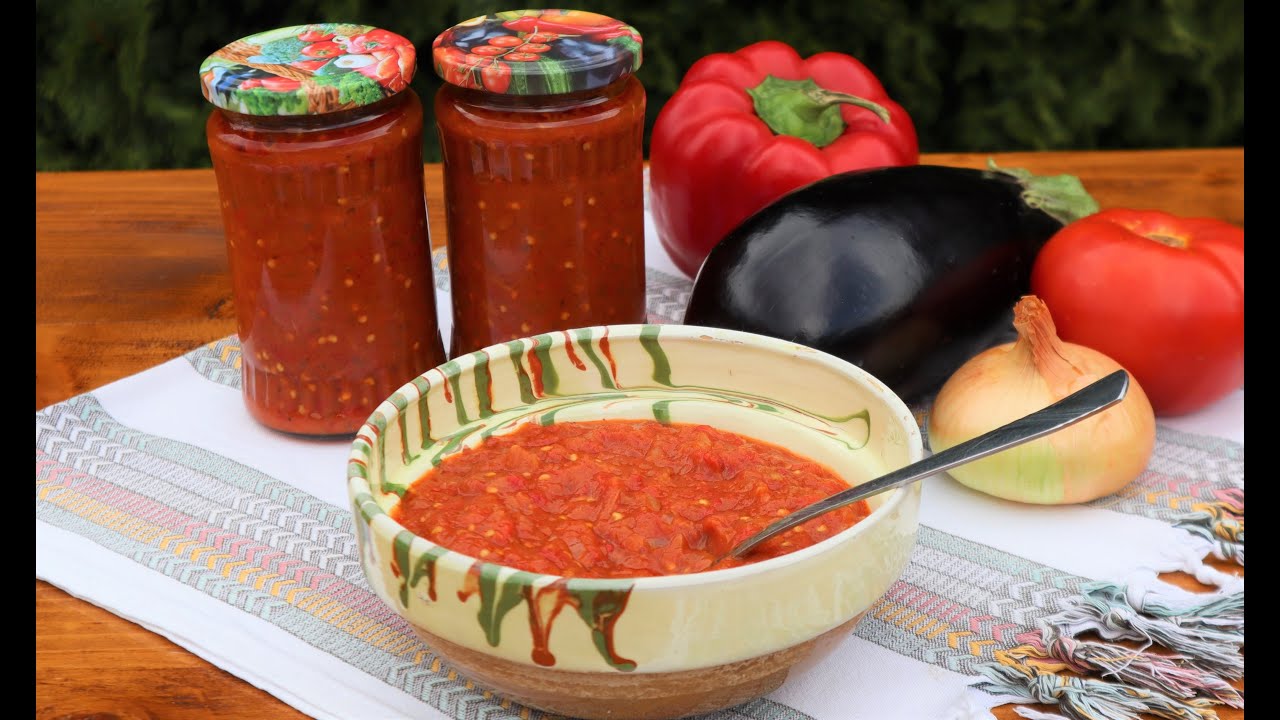 Популярная румынская паста с баклажанами и жареным перцем (бабушкин рецепт) - ZACUSCA