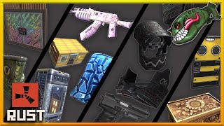 Rust Skins | Bee SMD, Cryo Fridge, Factory New SAP, Fish Bandana, Sakura AR, Tire Roadsign Armor