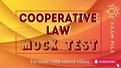 Cooperative Law Mock Test | CSEB Exam | Cooperative Bank Exam