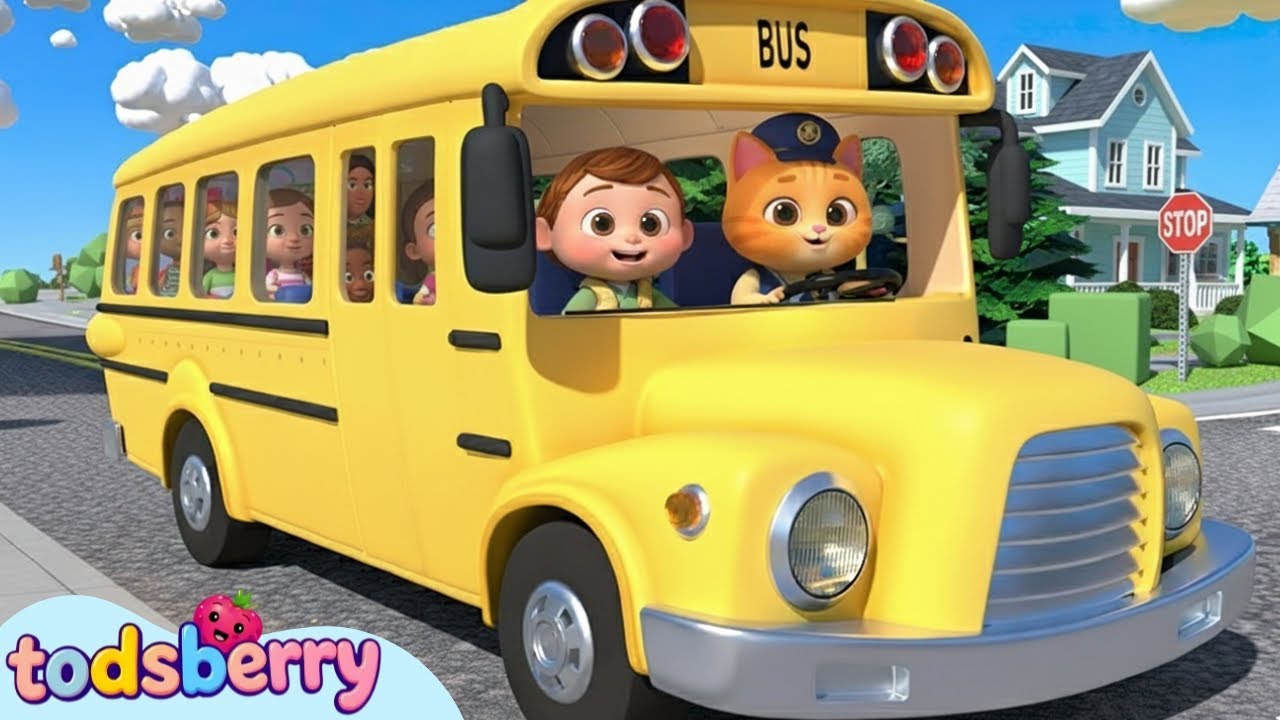 The Wheels on the Bus Go Round and Round Song| Kids Nursery Rhyme with ...