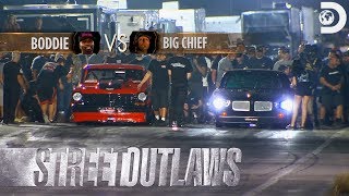 Rewatch the race between big chief and california’s boddie! don't
miss new episodes of street outlaws at mondays 9p! stream full
outlaws: ...