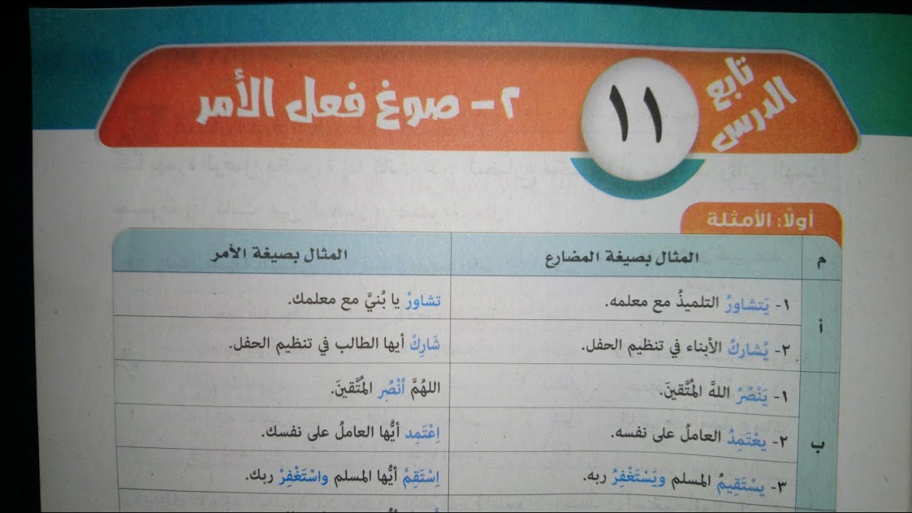 شرح وحل تدريبات درس (صوغ فعل الأمر) للصف الثاني الإعدادي الترم الأول 2024