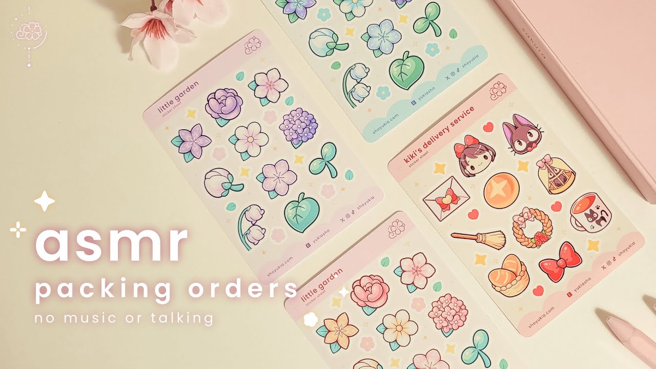 asmr packing orders real time p8 ✦ no music or talking | small stationery art business