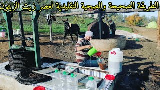 الطريقة الصحيحة والصحية التقليدية لعصر زيت الزيتون الطبيعة 100٪