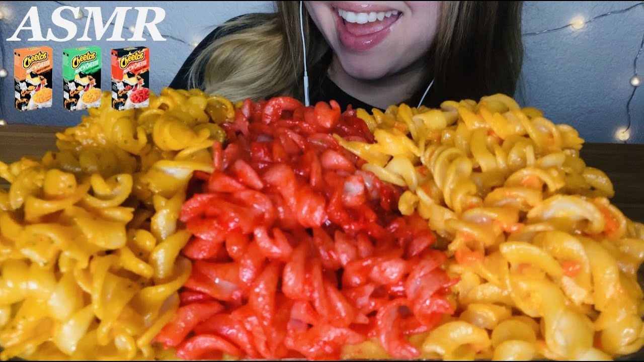 ASMR CHEETOS MAC 'N CHEESE MUKBANG |SATISFYING EATING SOUNDS| - YouTube