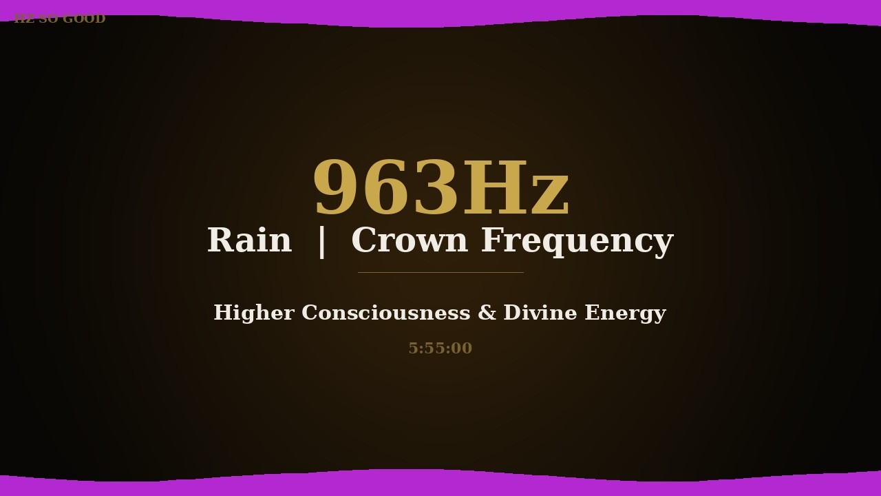 963Hz Rain | Black Screen | Solfeggio Frequency | Sleep & Meditation | Hz So Good