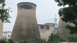 Ferrybridge Power Station Demolishing A Cooling Tower