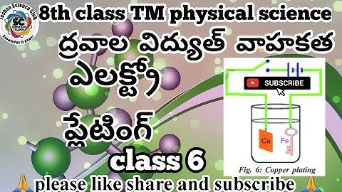 8th TM physical science | ద్రవాల విద్యుత్ వాహకత | class - 6 ఎలక్ట్రోప్లేటింగ్