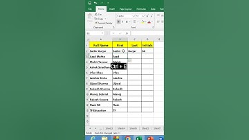 Flash Fill with Initials in #microsoft  #excel #msexcel #shorts #computer #education #tricks