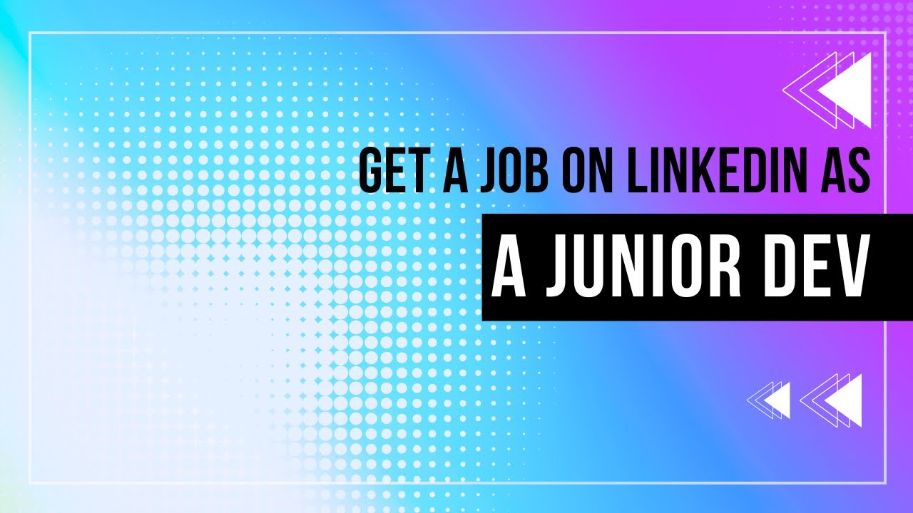 How to apply to Jobs On LinkedIn as a Junior Developer - YouTube
