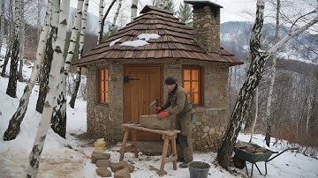 90 Days Alone: Building a Stone Cabin Deep in the Woods