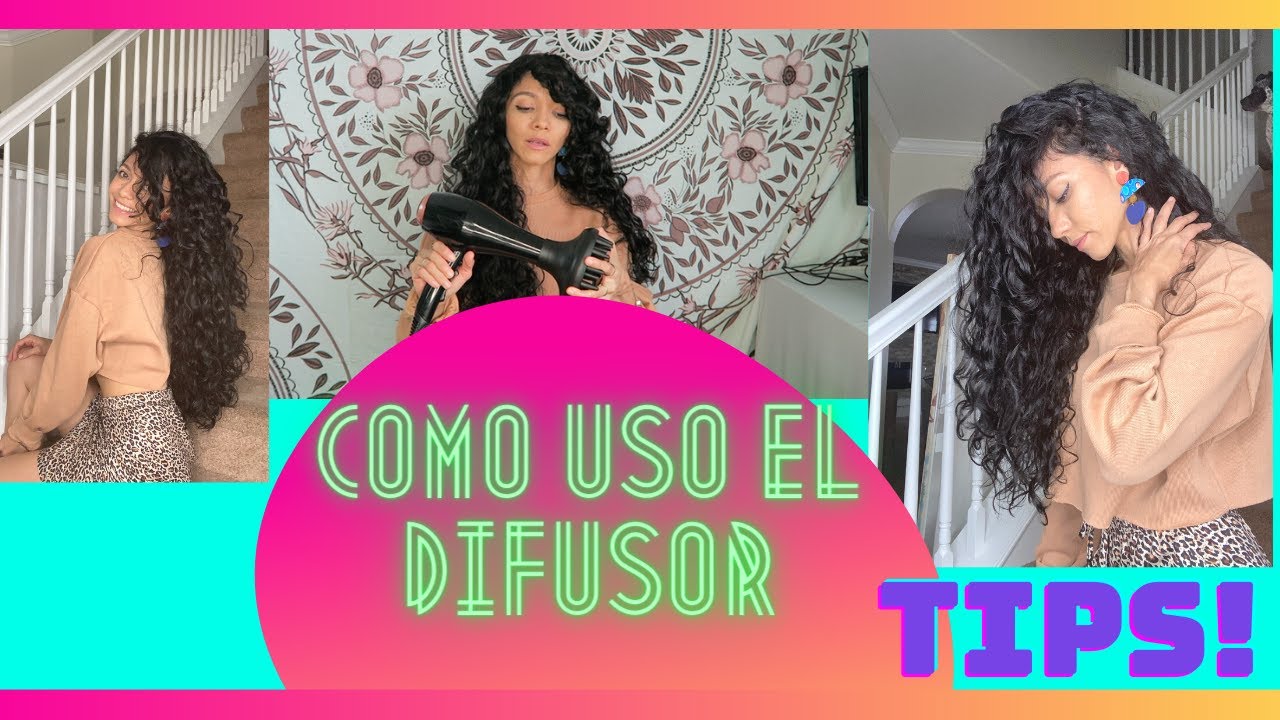 Utilizando el difusor en cabello largo y rizado| Mis tips - YouTube