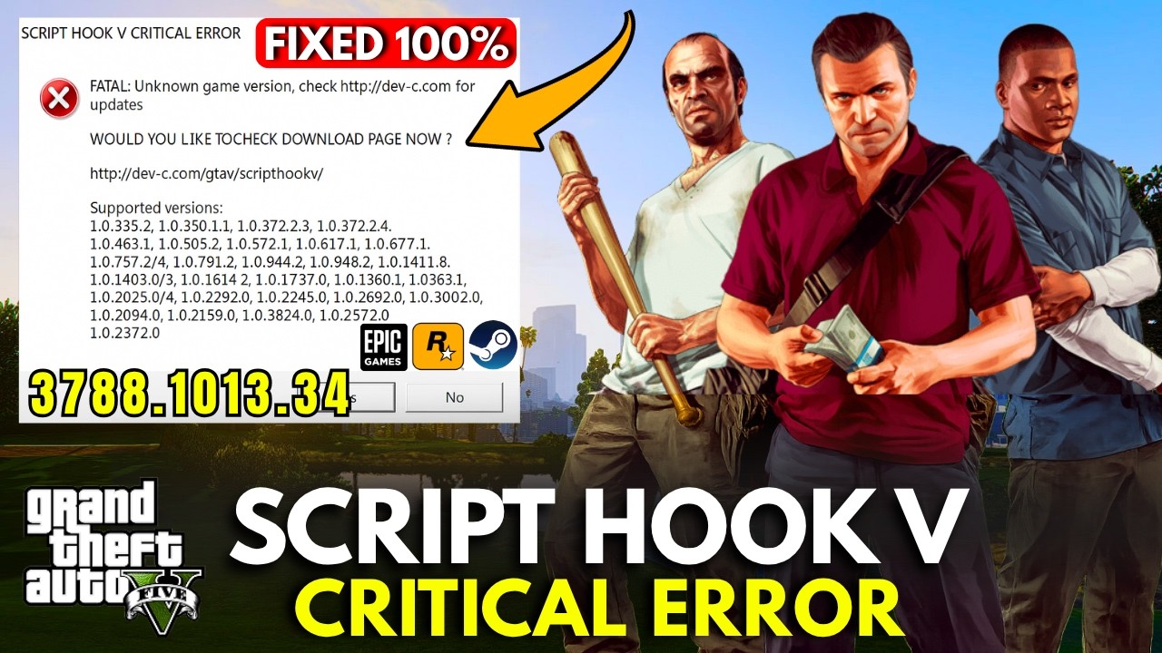How to Fix Script Hook V Critical Error in GTA 5 | Script Hook V ...