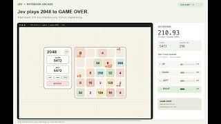 JEV 只用上下左右玩 5×5 2048，直到 GAME OVER