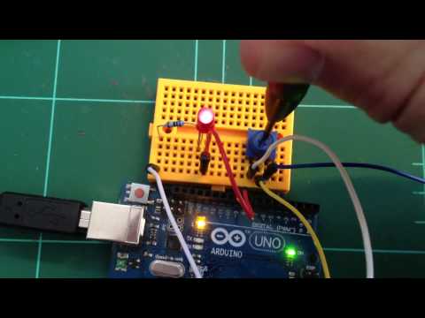 Potentiometer controlling an LED with PWM