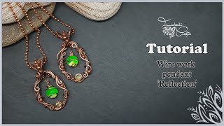 Negative space wire wrap pendant 'Reflection'