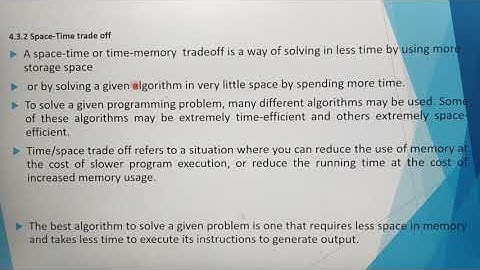 Efficiency of an algorithm, time space trade off in Tamil, part 6, Chapter 4, A. Jaya Mabel Rani.